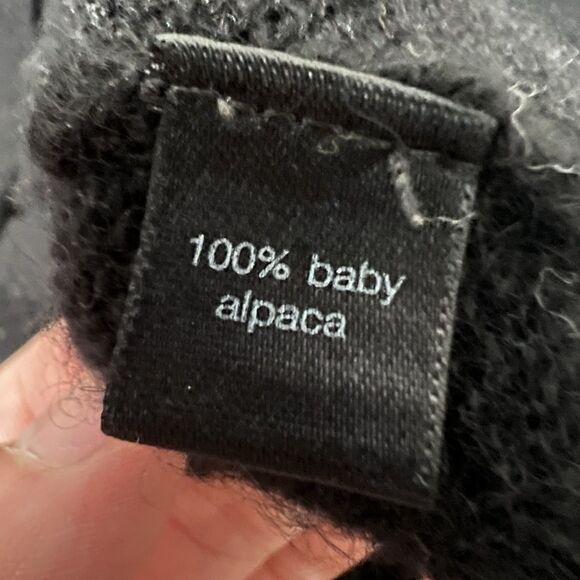 Peruvian Connection Women’s Scoop Neck Baby Alpaca Sweater Size M Black - Picture 4 of 7